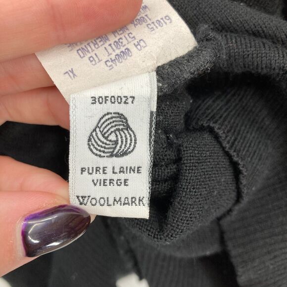 Vintage Tundra Canada Merino Wool Sweater Mens XL Black‎ V Neck Long Sleeve Knit - Picture 7 of 14